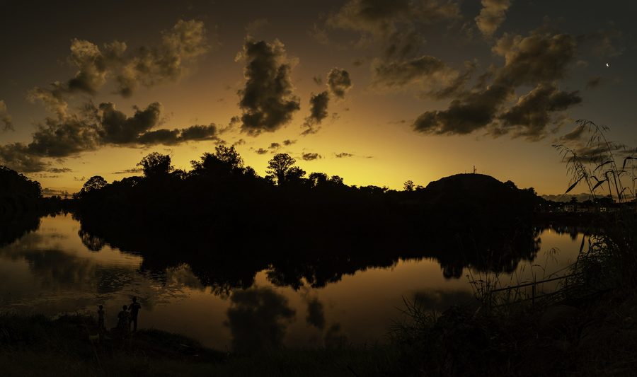 The Rio Caí at sunset in Montenegro in the Brazilian state of Rio Grande do Sul