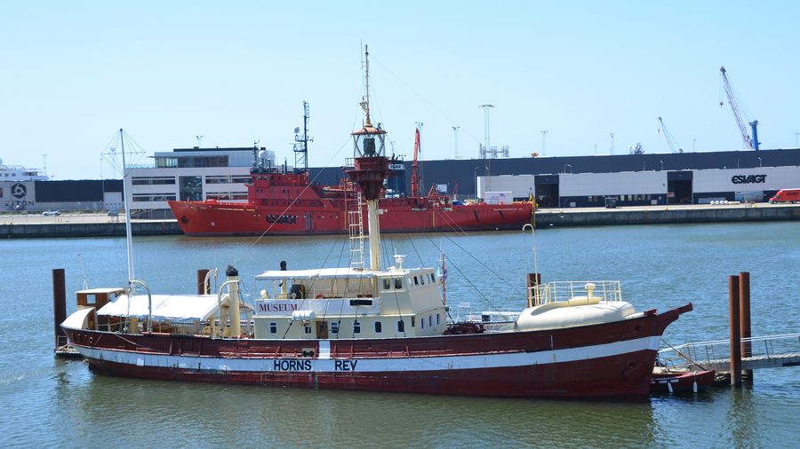 Historic lightship Horns Rev in Esbjerg’s Dokhavn