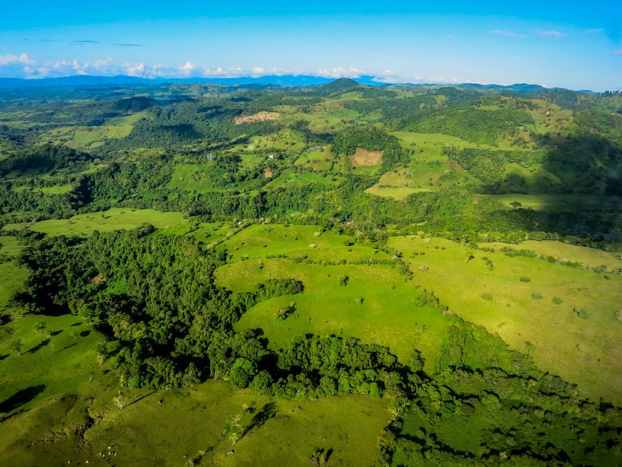 Aerial view of the landscape around Boquete in the province of Chiriquí