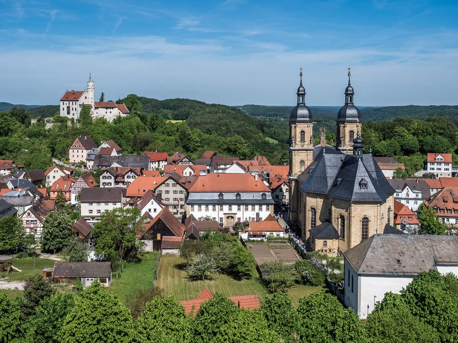 View of the castle and basilica in Gößweinstein