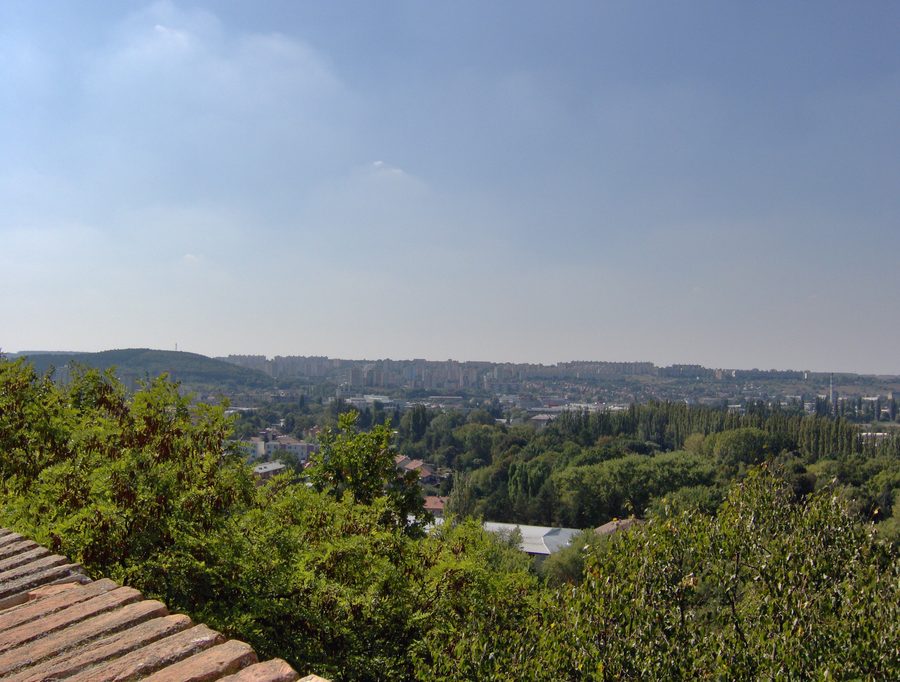Panoramic view from Nitra Castle overlooking the city.