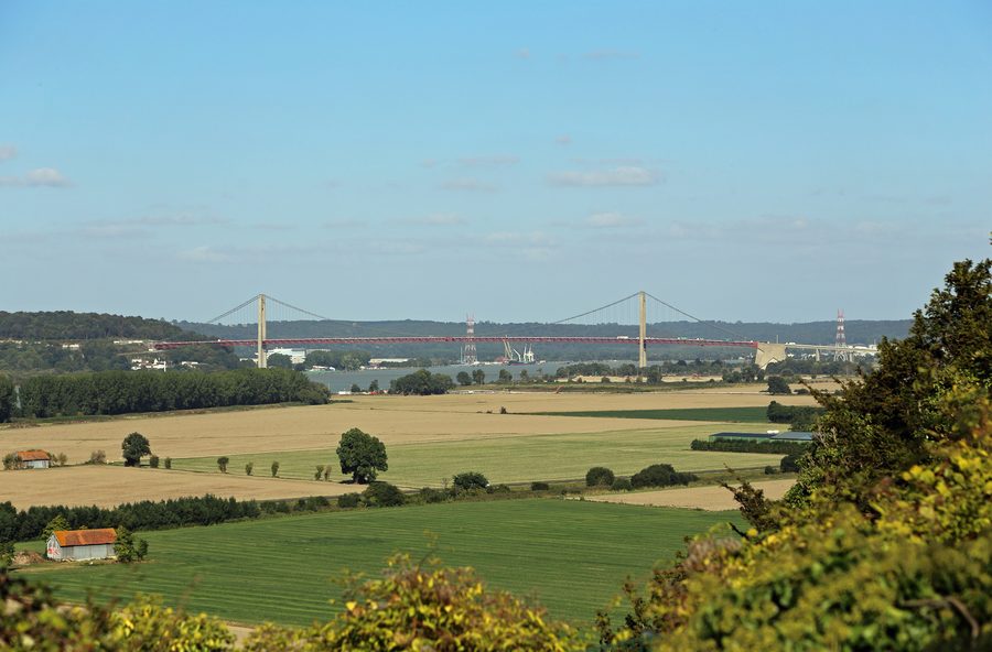 Marais Vernier and the Tancarville Bridge over the Seine