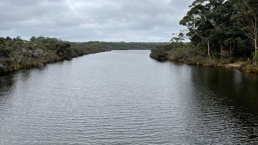 View of the Frankland River from a bridge on the South Coast Highway