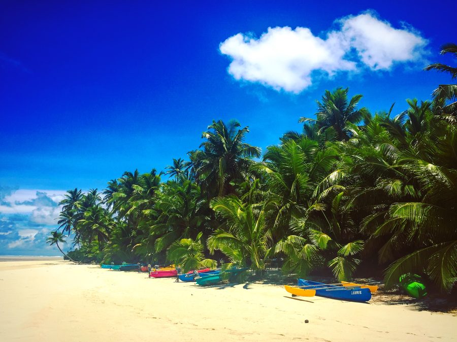 Tropical coastal landscape of the Cocos Islands