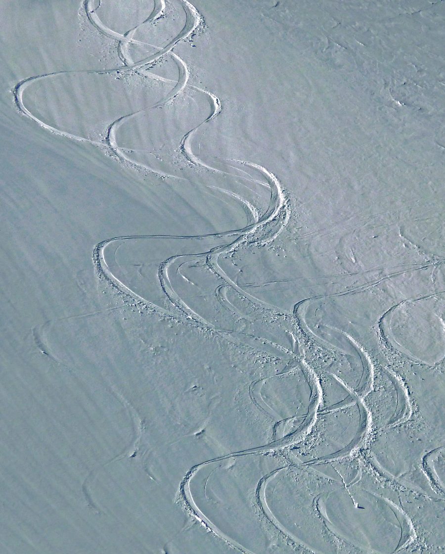 Ski tracks in the Asitz ski area near Leogang in Salzburger Land