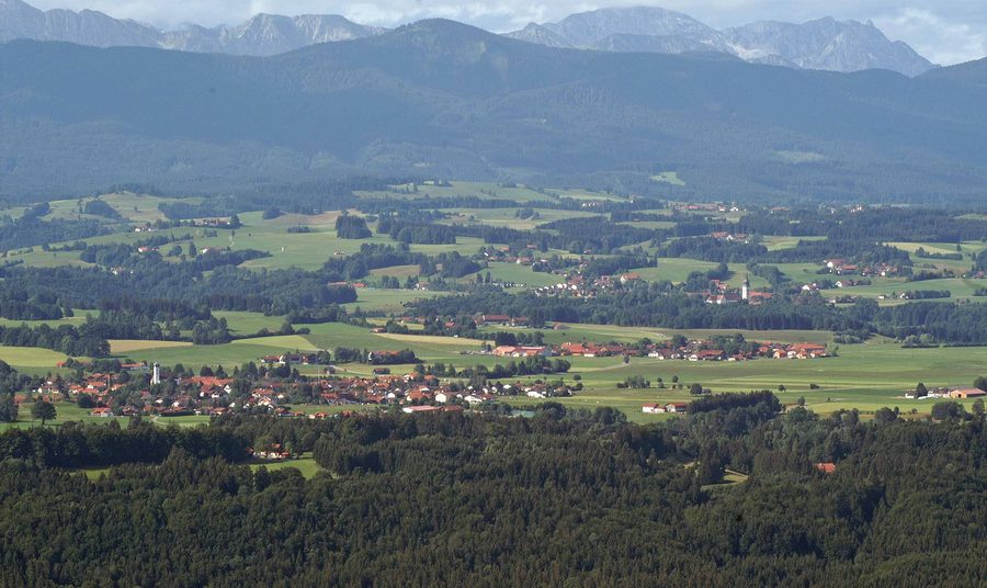 Böbing and Rottenbuch seen from the Hohen Peißenberg