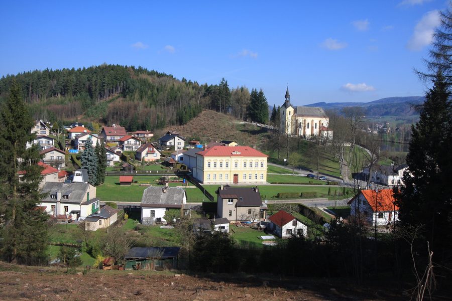 Dorfansicht von Batňovice im Okres Trutnov