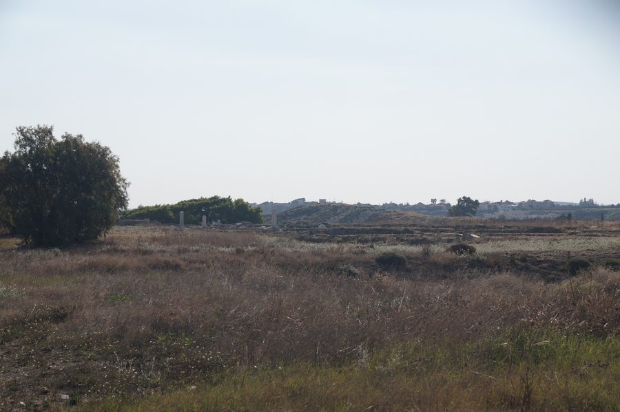 View from the entrance of the Lechaion Basilica archaeological site