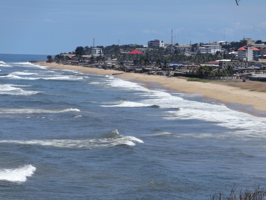 Coastal landscape in Liberia on the Atlantic