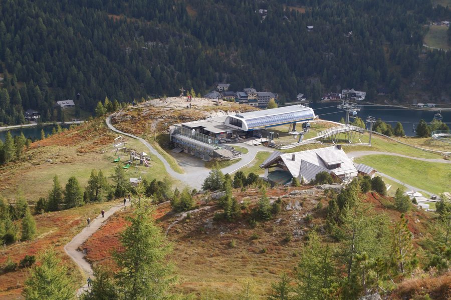 Mountain station of the panoramic cable car and summer toboggan run Nocky Flitzer on Turracherhöhe