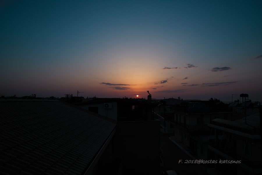 Sonnenuntergang in Kato Achaia in West Achaia