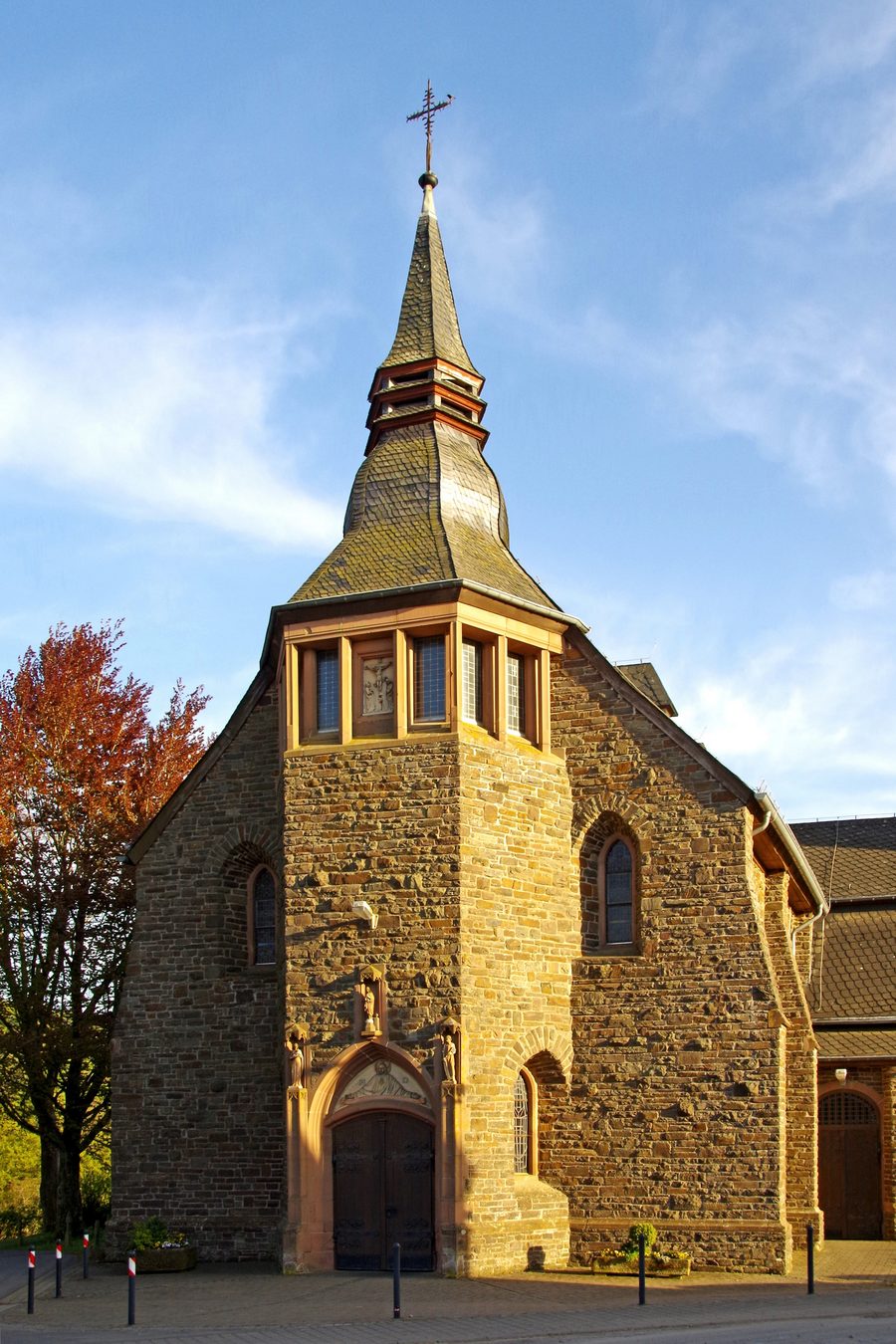 North tower with portal of St. Maria Magdalena Church in Arzfeld