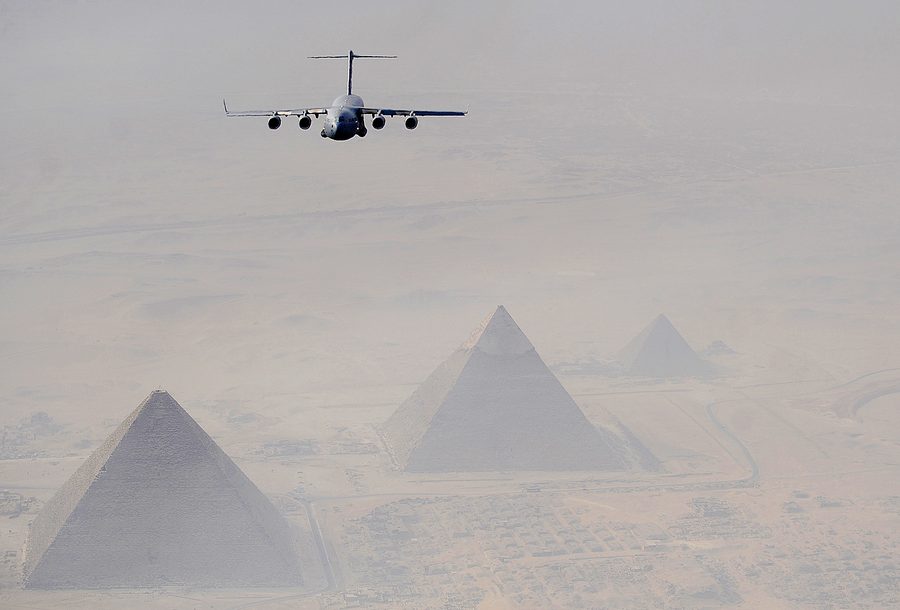 Pyramids and landscape in the Cairo and Giza area