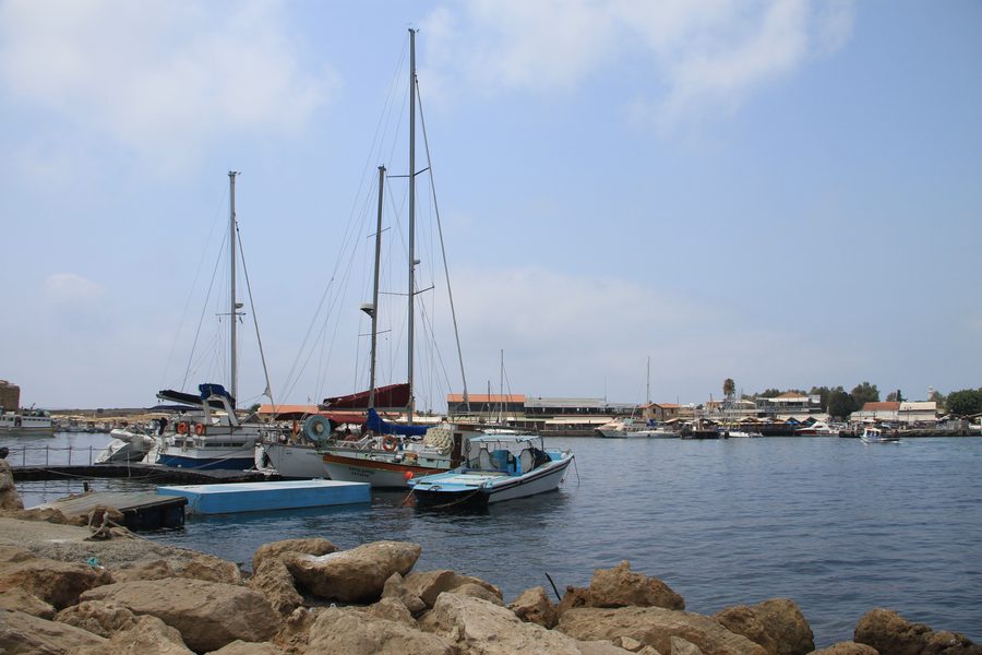 Boats in Paphos harbour, Cyprus