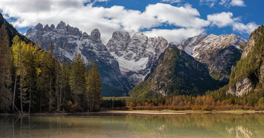 Dolomite peaks of the Cristallo group above Lago di Landro