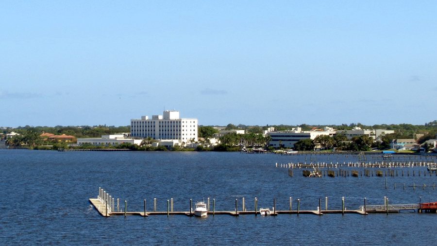 View of downtown Stuart, Florida, looking southeast from Roosevelt Bridge
