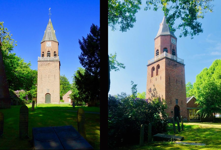 Vrijstaande toren van de Magnuskerk in Bellingwolde