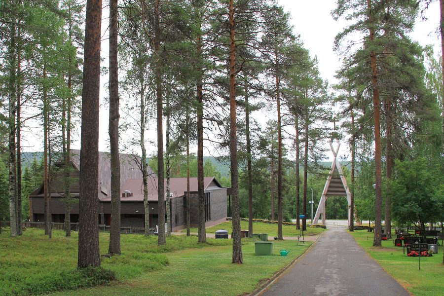 Sinettä cemetery in Rovaniemi with chapel and entrance bell tower
