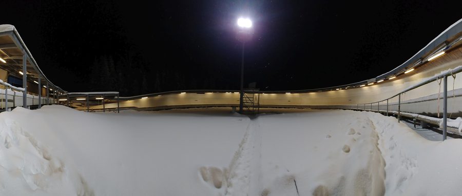LOTTO Thuringia Ice Arena Oberhof during a luge World Cup