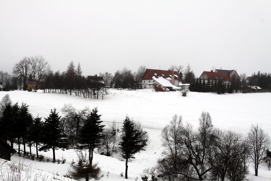 Village view of Nové Město near Moldava on the edge of the Ore Mountains.