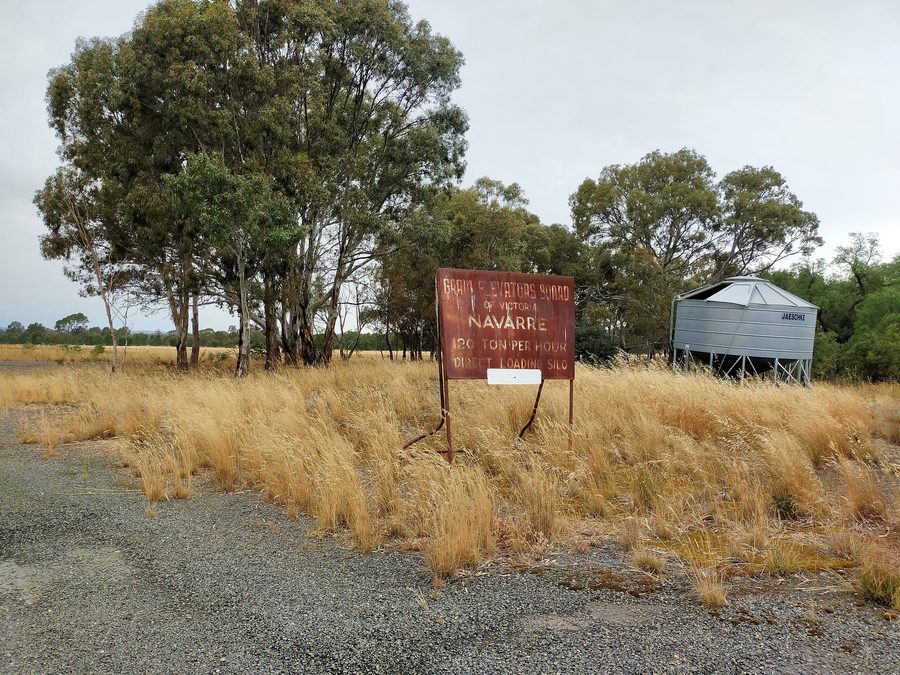 Sign at Navarre station in Victoria, Australia