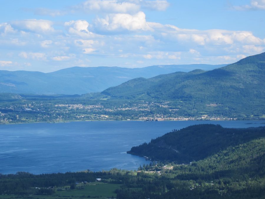 View from the Tappen Bluffs to Salmon Arm and Shuswap Lake in British Columbia