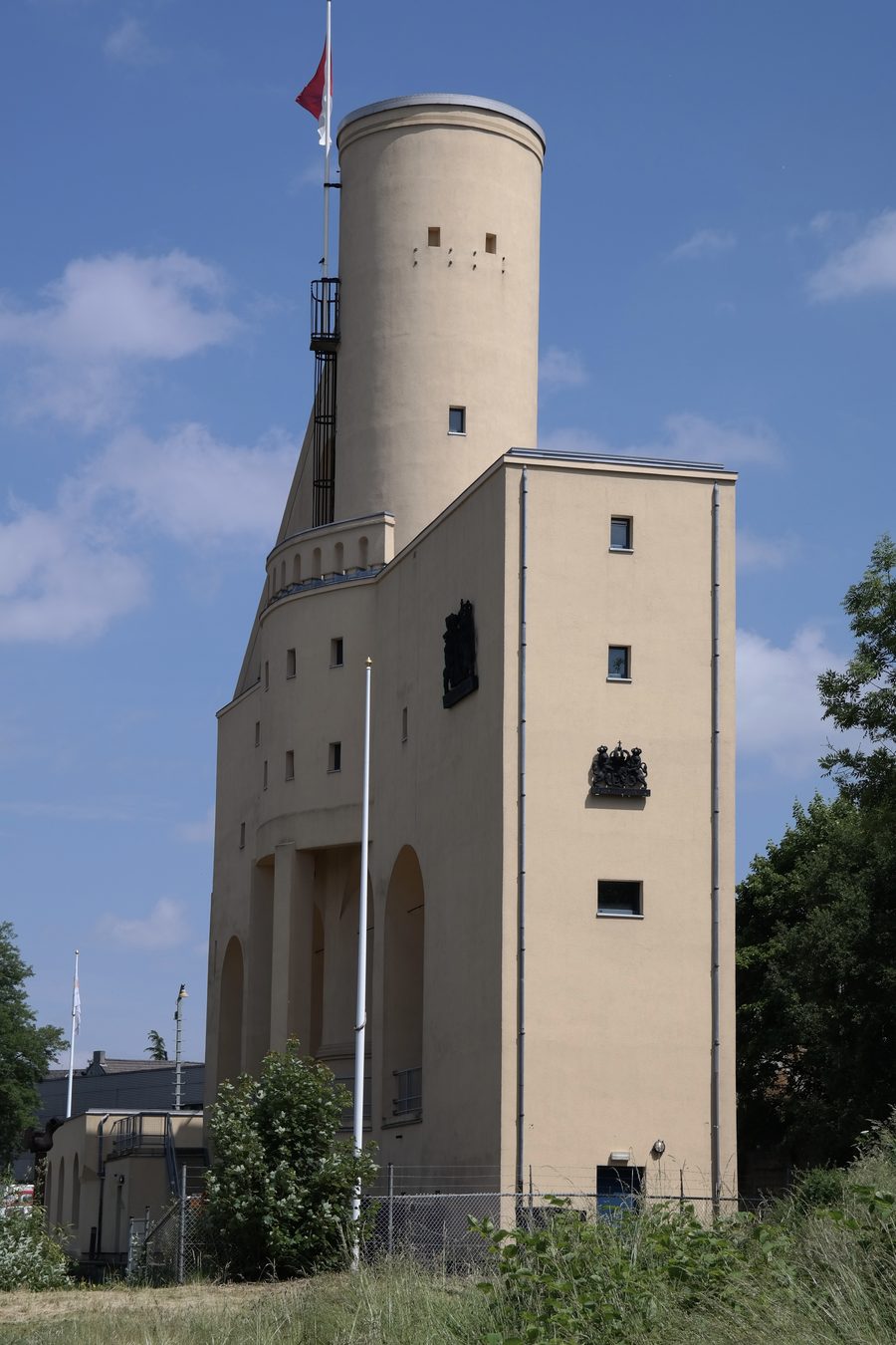 The shaft building of Schacht Nulland, a former Domaniale Mine site in Kerkrade