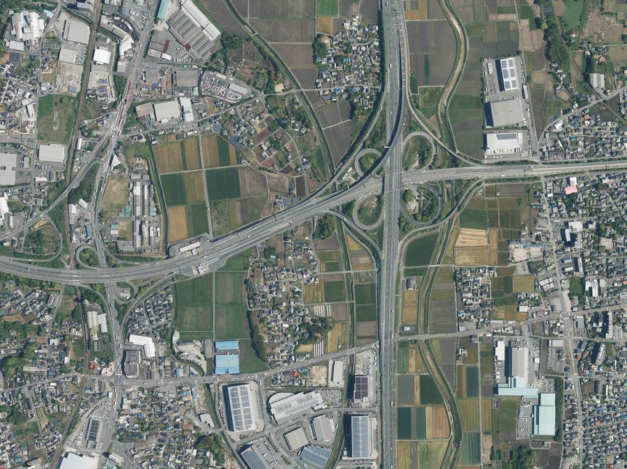 Aerial view of Tosu Junction in Tosu, Saga Prefecture