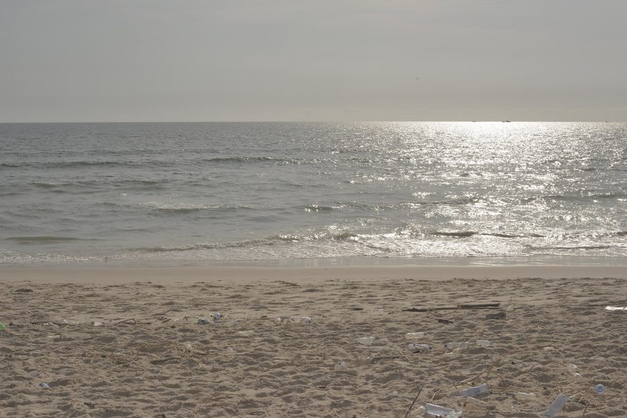 Sandy beach on the coast near Pointe-Noire