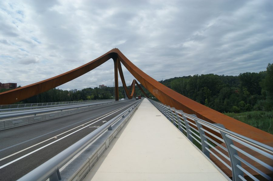 Bridge over the Ter River in Girona, Catalonia, Spain