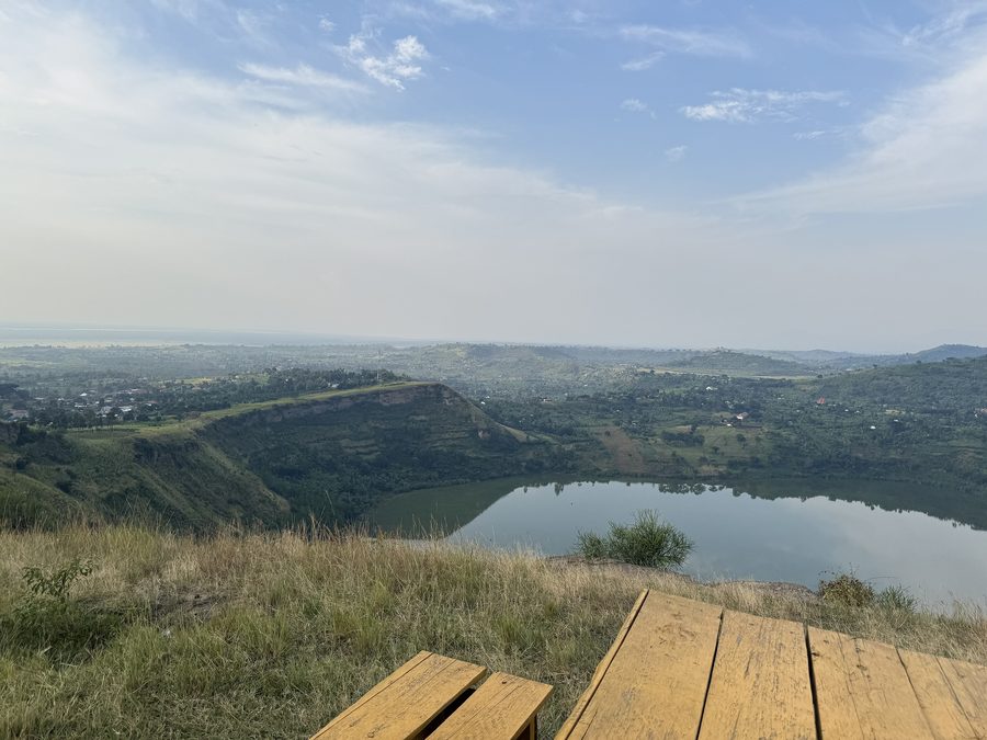 Crater lake in the Bunyaruguru Crater Field along the Kichwamba Escarpment near Queen Elizabeth National Park, Uganda