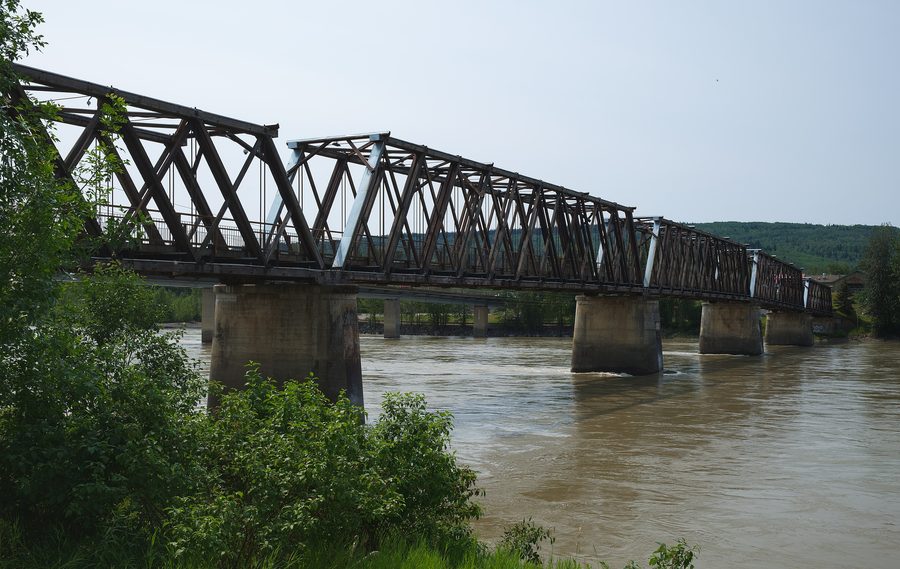 Fraser River Walking Bridge in Quesnel, British Columbia