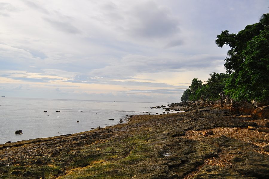 Stony beach in Panalipan, Catmon, Cebu, Philippines.