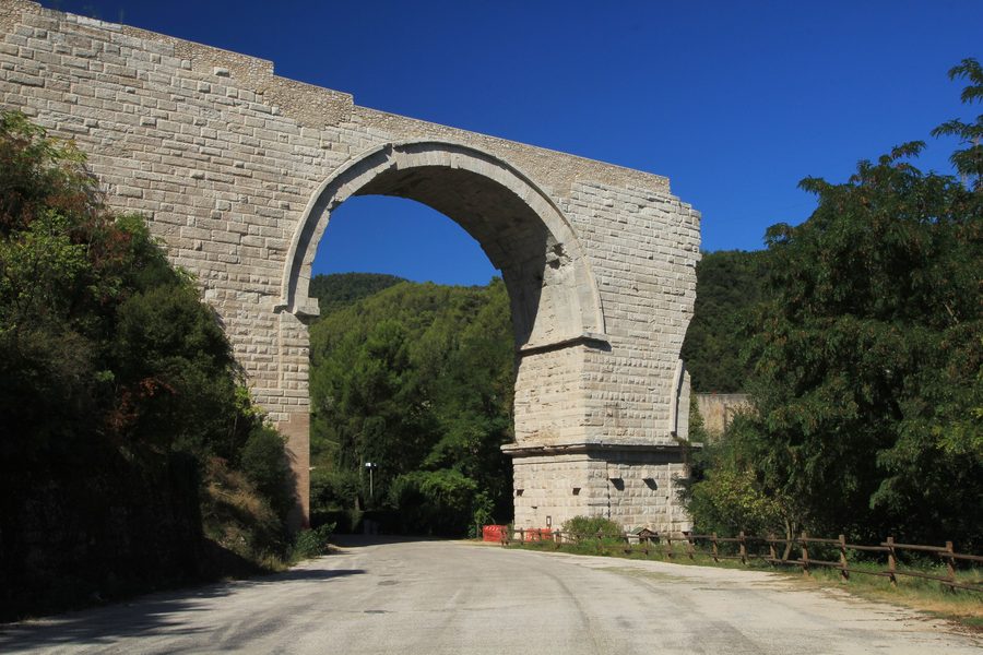 Remains of the Roman-era Ponte di Augusto in Narni