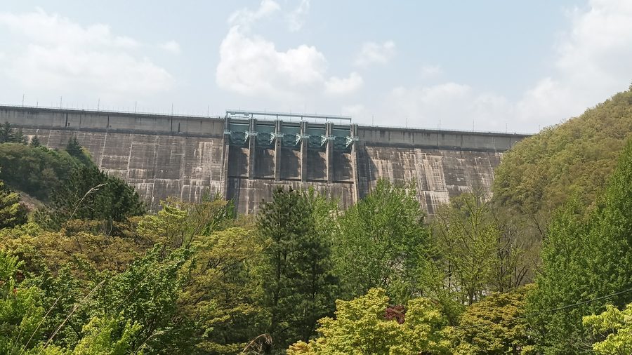 Hapcheon Dam with surrounding waterscape in South Korea