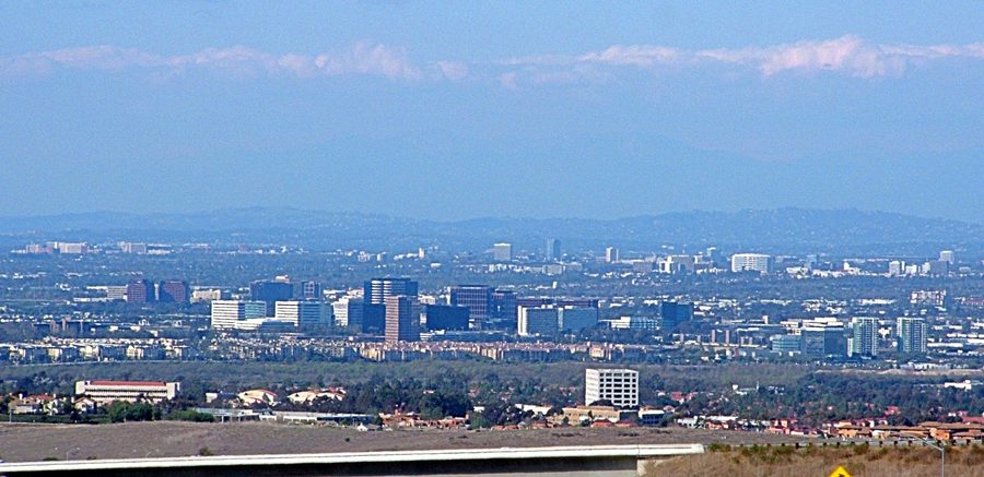Overhead view of Downtown Irvine, California
