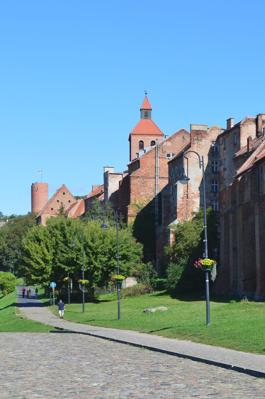 Pathway beside the historic granaries in Grudziądz