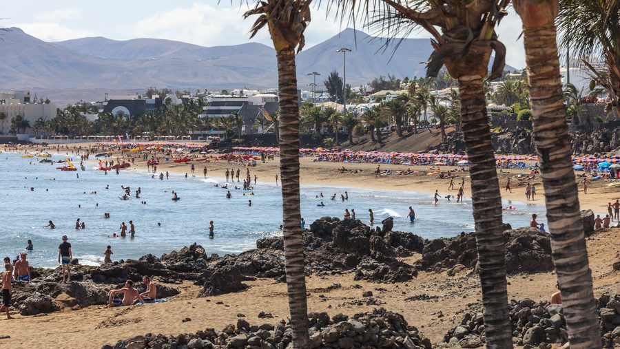 Beach of Puerto del Carmen in Tías, Lanzarote