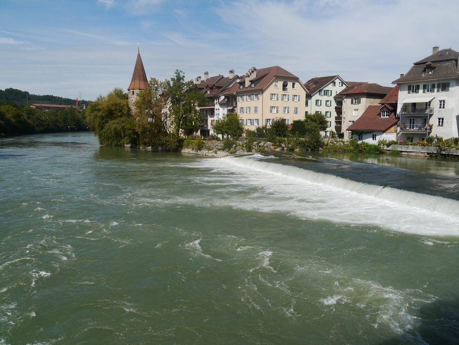 Old town of Bremgarten in the canton of Aargau