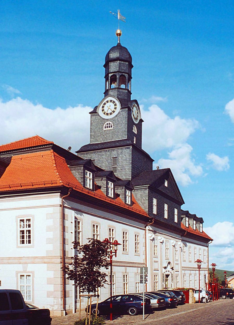 Baroque town hall on the market square in Königsee-Rottenbach