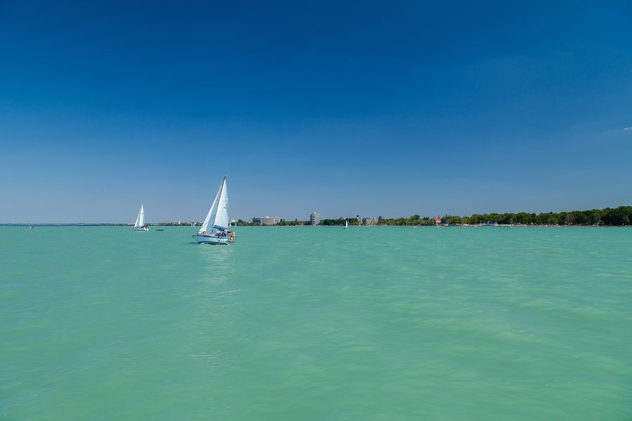 Lake Balaton in Hungary viewed from the southern shore
