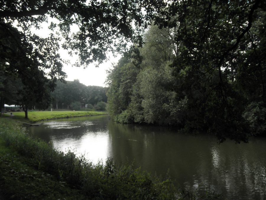 The Hase in Meppen near its mouth into the Dortmund-Ems Canal