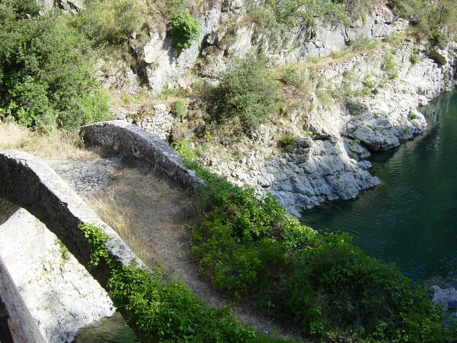 Old bridge over the river Roya at Airole