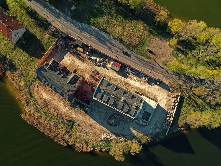 Ruins of the Teutonic Knights castle on an island in Lake Ełk