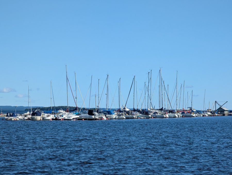 Boats on Lake Vättern near Karlsborg