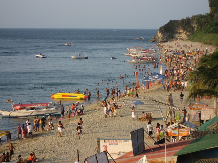 White Beach at sunset in Puerto Galera