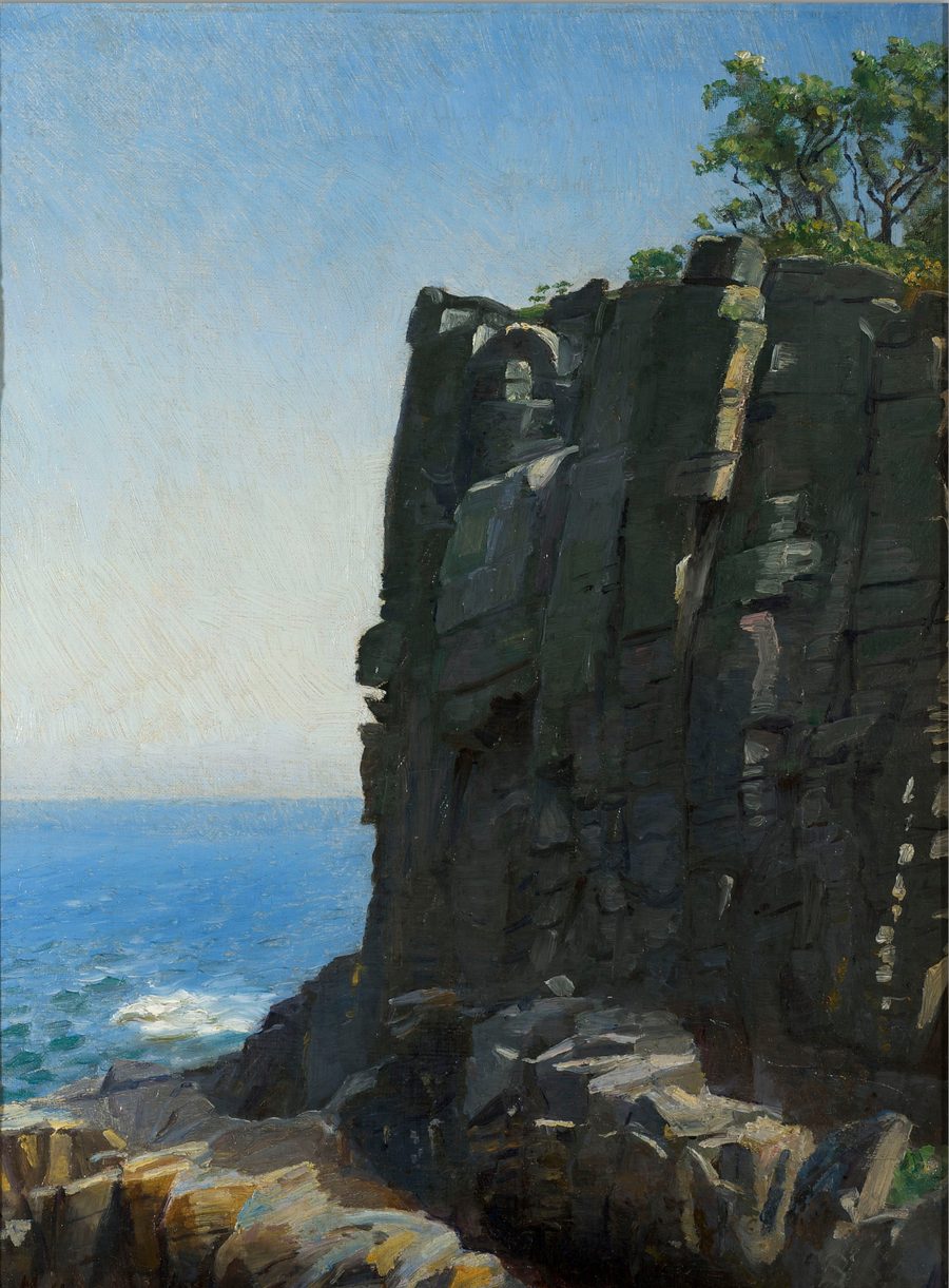Gemälde der Helligdomsklipperne bei Rø auf Bornholm