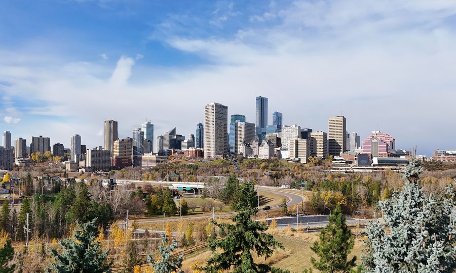 Skyline of Edmonton in Alberta, Canada