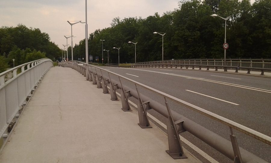 Saalach Bridge between Salzburg and Freilassing on the German-Austrian border