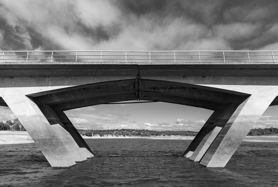 Ponte Nova bridge over the Montargil reservoir in Montargil, Portugal